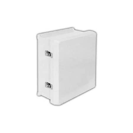 Vynckier Enclosure Systems Twist Latch Electrical Enclosures, 17.32 in H, 6.6 in D, 15.32 in W, NEMA 4X, Fiberglass VJ1614HWLL2